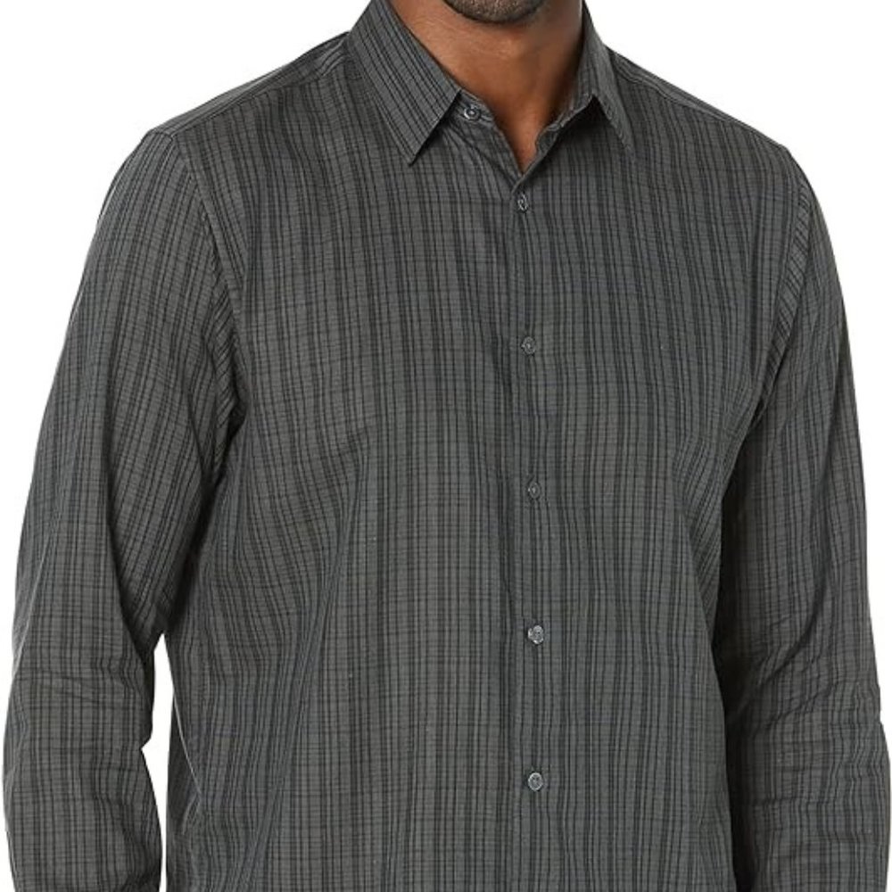 THEORY "IRVING" Olive Multi Arch Flanella Button down shirt Men Sz S NWT